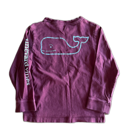 Vineyard Vines Maroon Long Sleeve Pocket Tee Boys' 5 - Picture 2 of 10